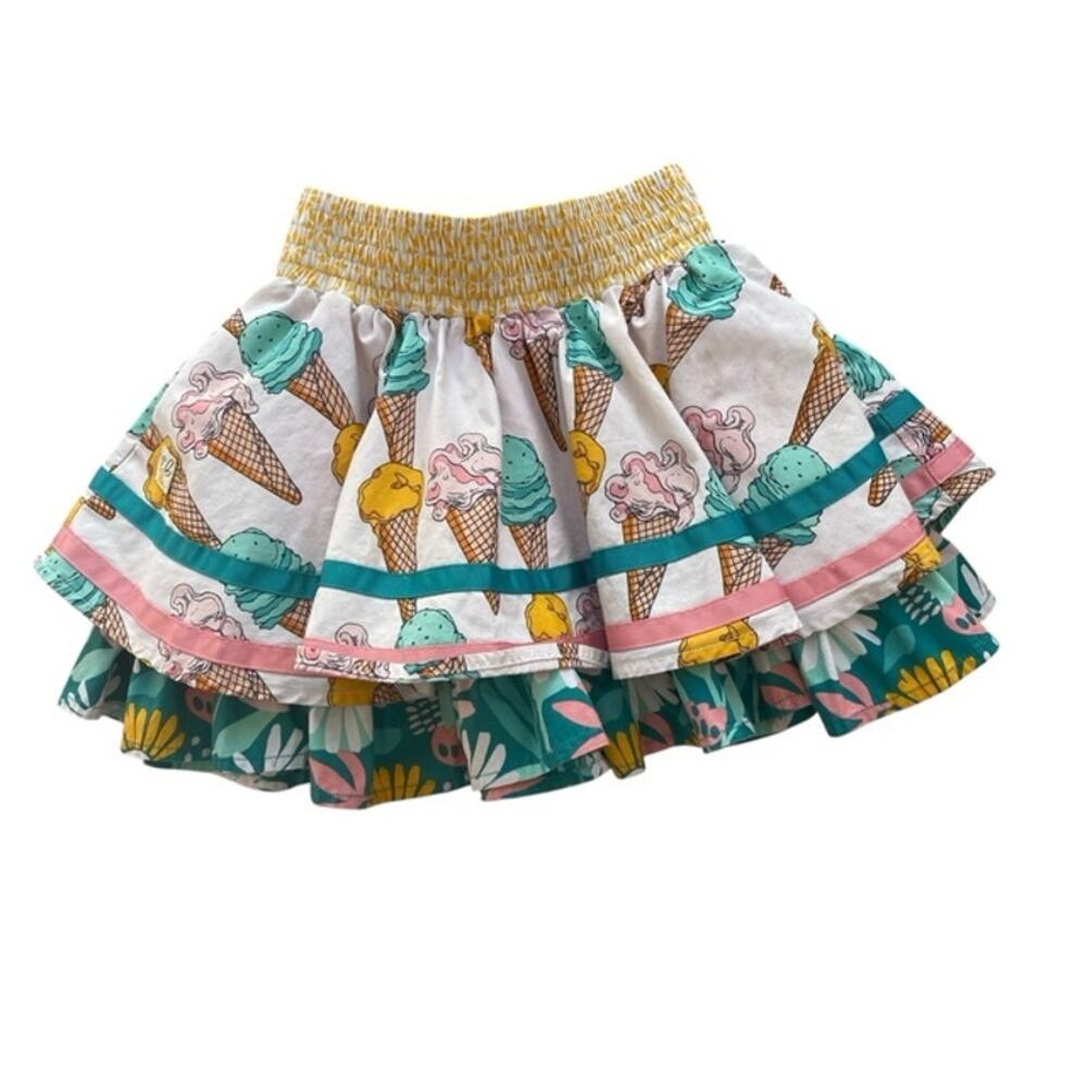 Wild Flowers Toddler Ice Cream Layered Skirt - Size 4